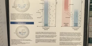 showing a poster that was presented at a conference